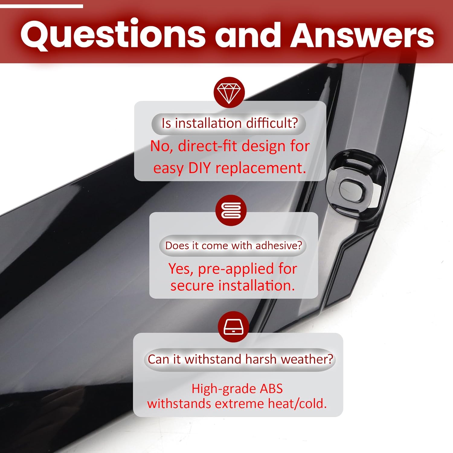 Windshield Pillar Trim Molding Left Right Side Compatible with Hyundai Veloster 2012 2013 2014 2015 2016 2017 86170-2V000 86180-2V000