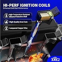 Vista 7 de Paquetes de bobinas de encendido UF549 y bujía doble de iridio 9029 compatibles con 2007-2019 Nissan Altima Versa Sentra Rogue Cube NV200 Pathfinder