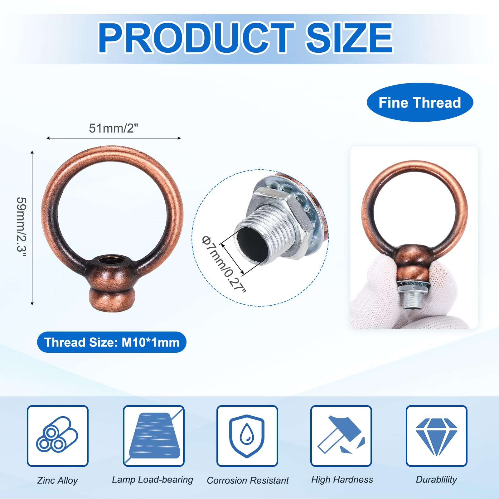 PATIKIL 18Lb Load Lamp Female Loop Holder - Image 2