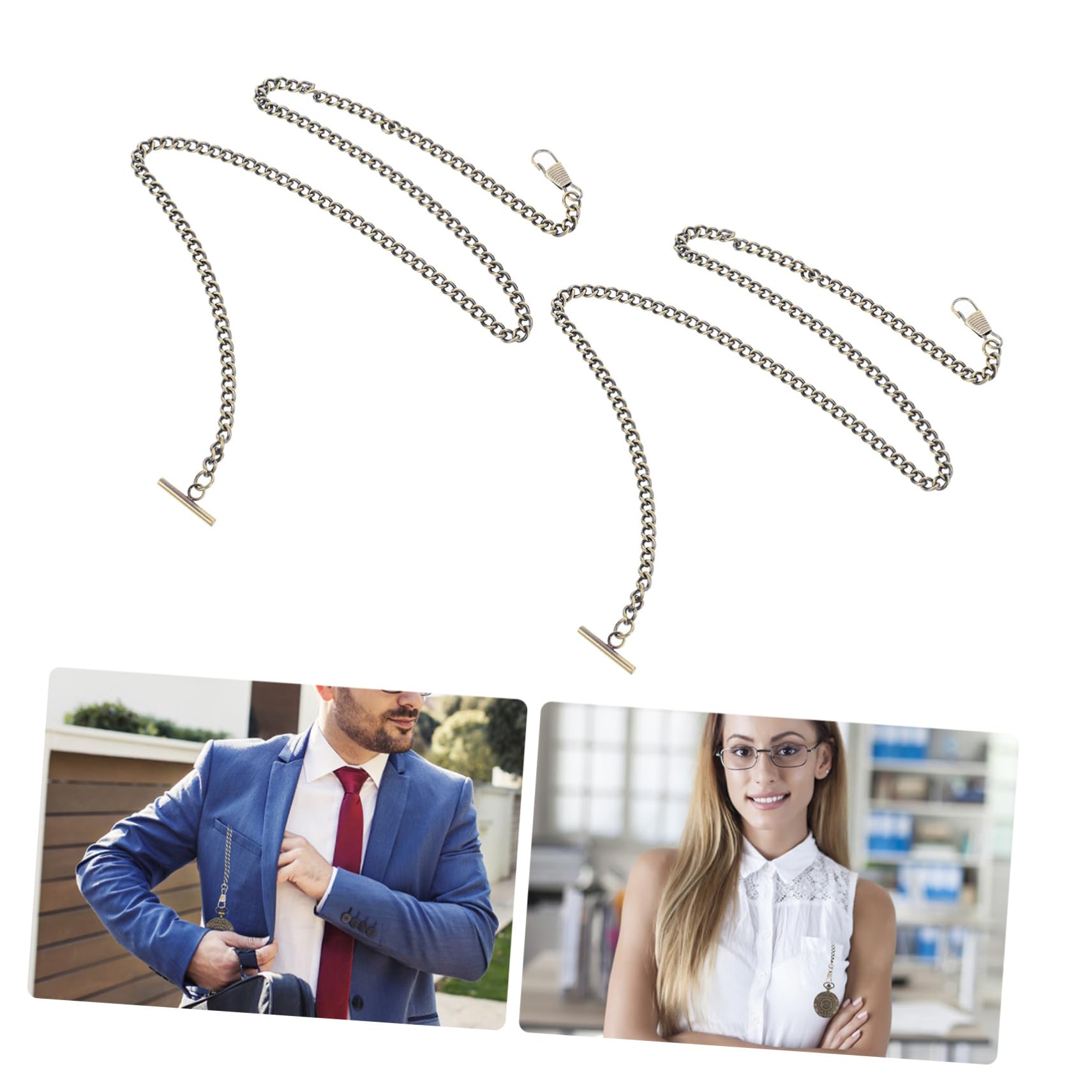 PACKOVE 4 Pz catena dell'orologio da tasca orologio da tasca con catena catene di gilet tascabili canotta canotte guarda le catene del gilet appeso catena di cintura di jeans portafoglio