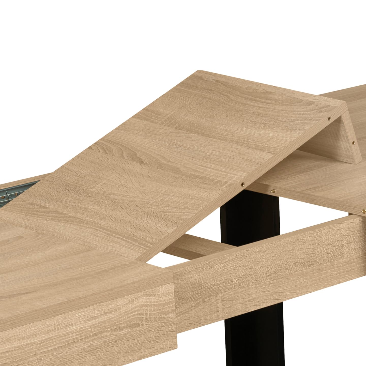 IDMarket - Table à Manger Extensible Rectangle Phoenix 6-12 Personnes Bois et Noir 200-300 cm