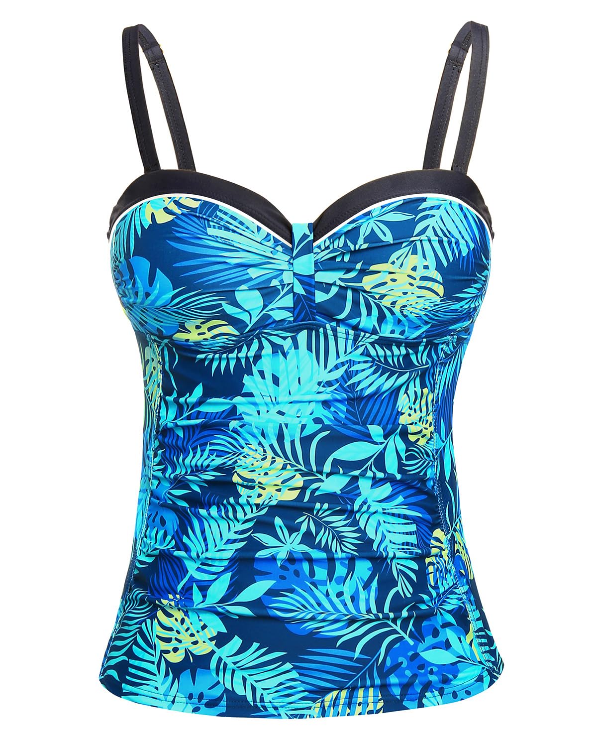 Women's Underwire Tummy Control Swimsuit Top Push Up Bathing Suit Top