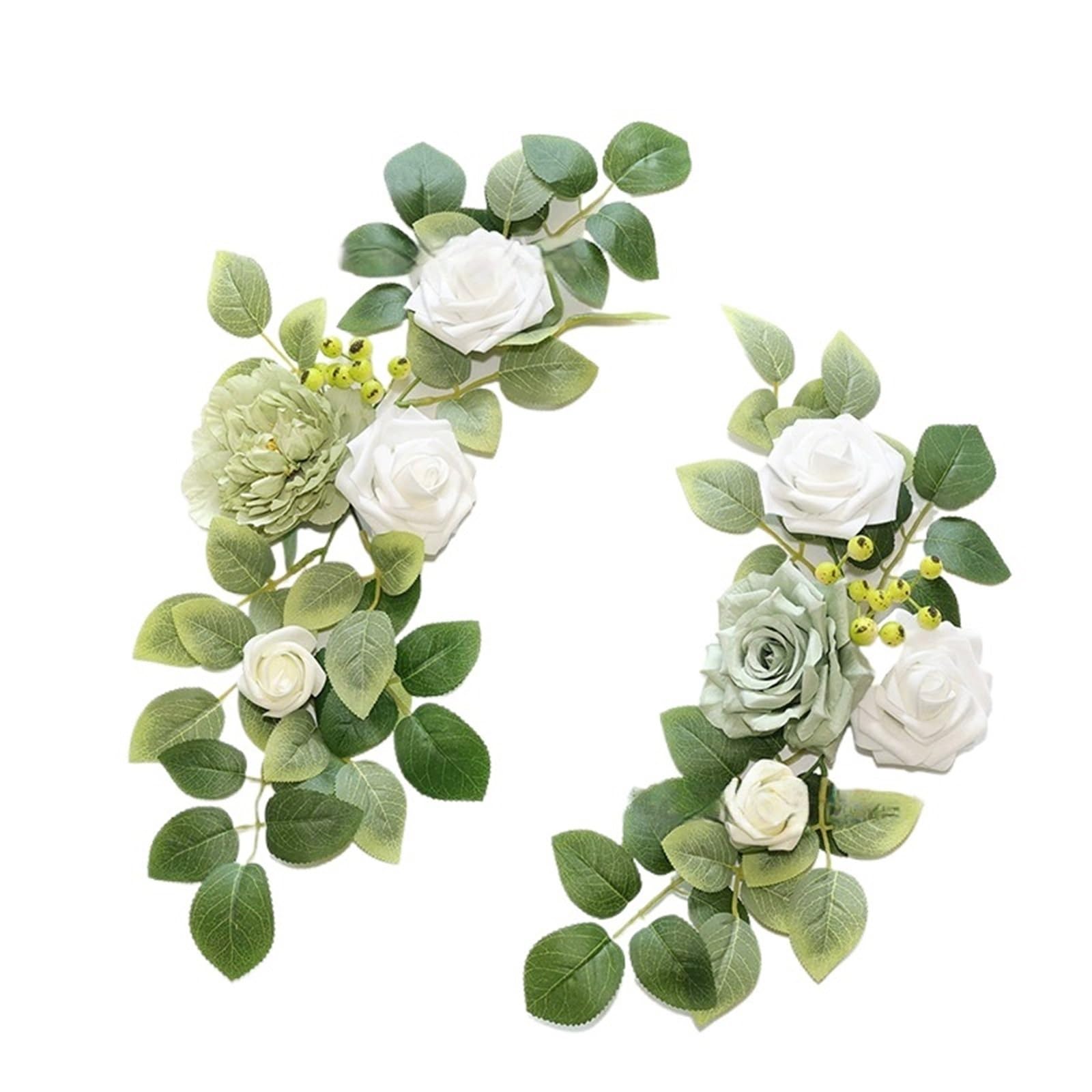 MOHUIED Artificial Floral Swags 2Pcs Artificial Flower Swag Garland Rustic Wedding Arch Flowers Kit For Sign Decorative Floral DIY for Ceremony Backdrop, Fireplace and Door Decor(Color33)