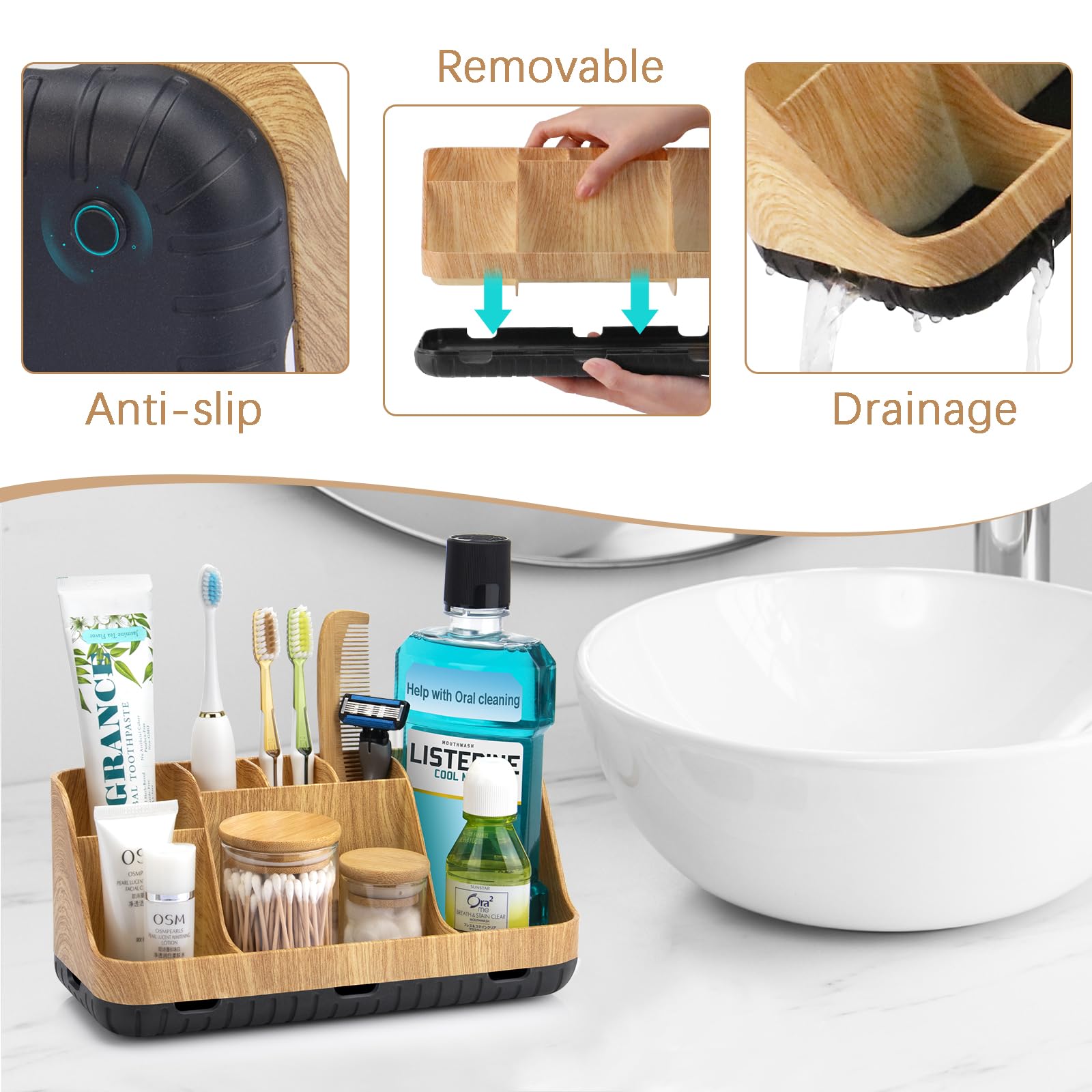 PARKMANI Toothbrush Holder for Bathroom Organizer Storage Electric Toothbrush and Toothpaste Holders - Image 3