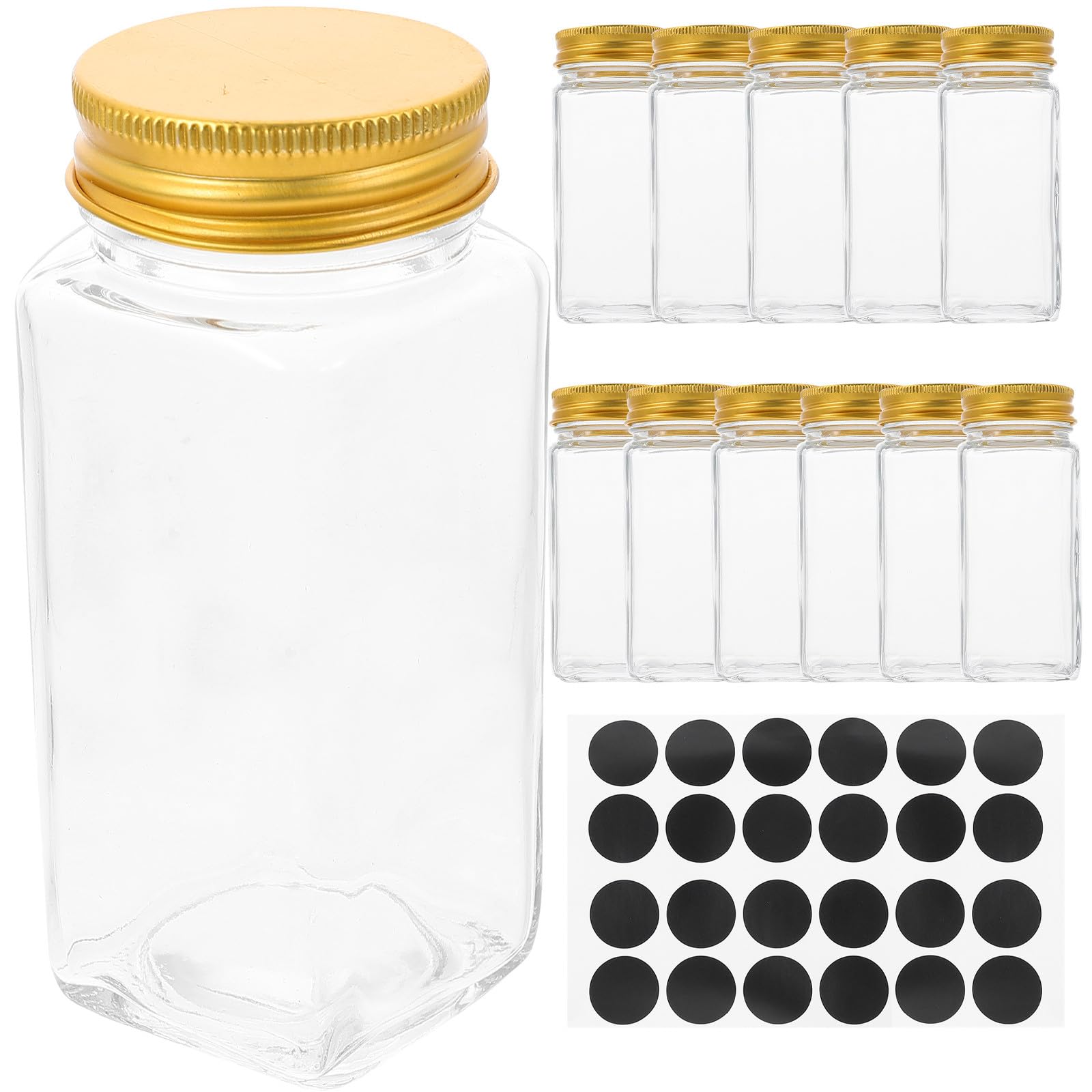 DECHOUS Salzbehälter aus Glas mit Staubdichtem Verschluss und Transparentem Design Kompakte Gewürzbehälter für Camping und Outdoor 12 Stück