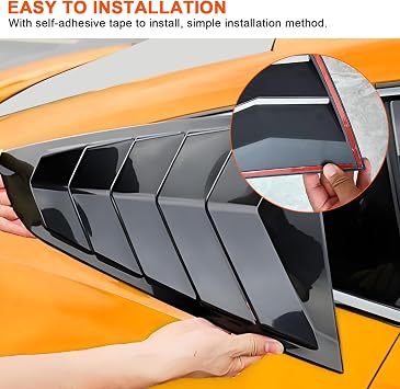 2pcs Window Louvers Compatible with Ford Mustang 2024-2025