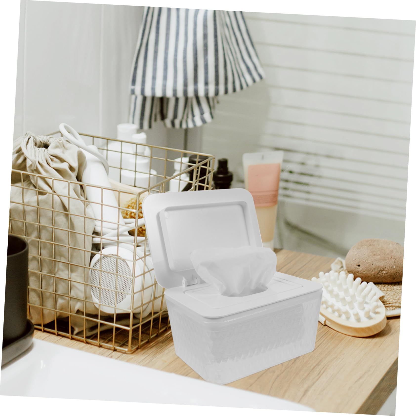 Caja Dispensadora para Toallitas Húmedas con Tapa Almacenamiento Compacto y Portátil para Baño y Salón Organizador Resistente de Plástico Práctico para Toallitas Casa y Viajes