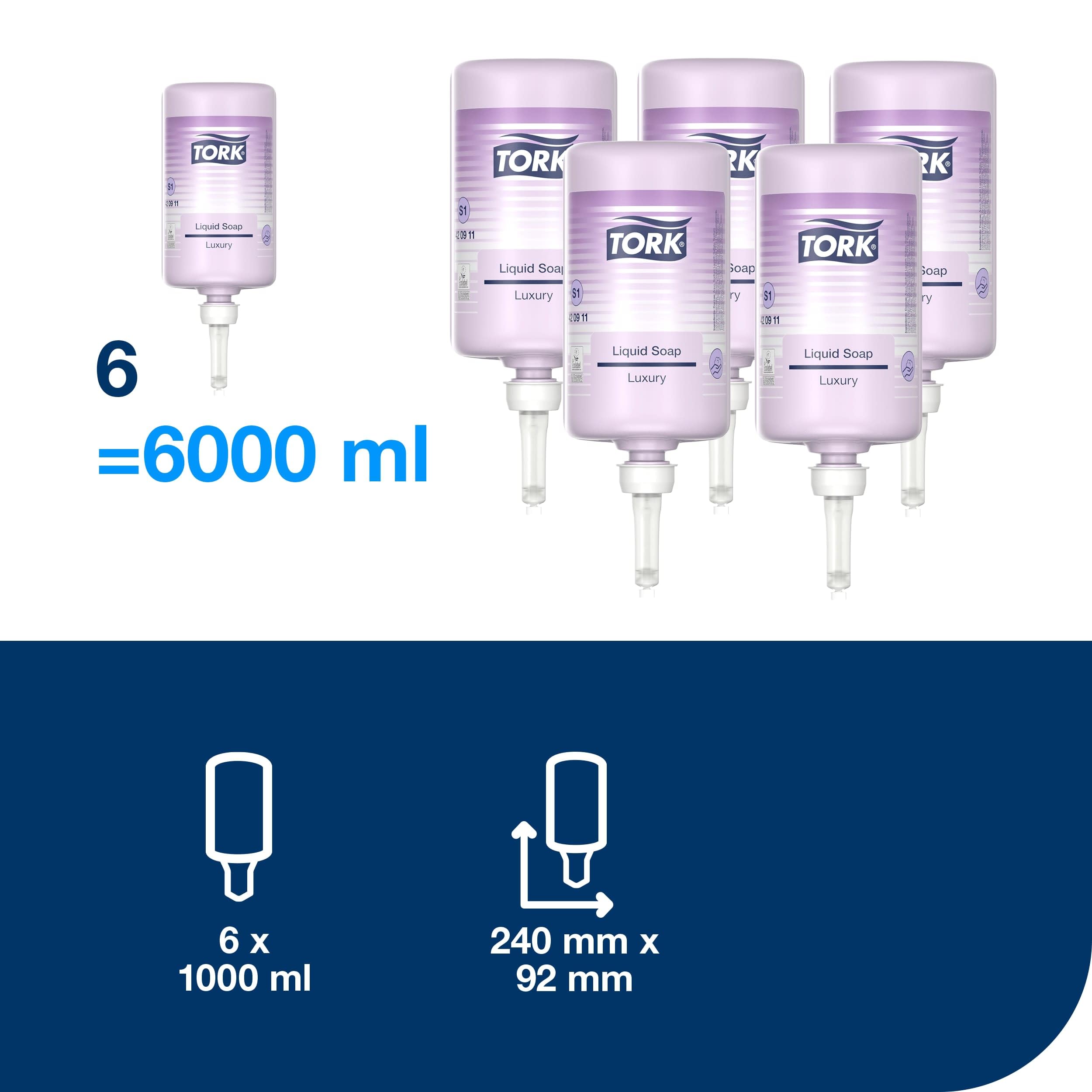 Tork Sapone liquido Luxury S1, fragranza floreale, 6 flaconi da 1000 ml, 420911
