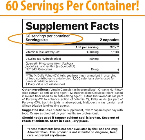 Miniatura 2 de Jigsaw Health Pureway-C Plus con L-lisina y quercetina, 120 cápsulas