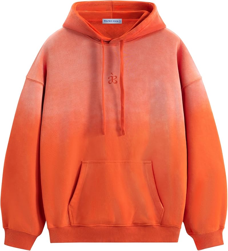 Aelfric Eden Essential Hoodies For Men Acid Wash Gradient Oversized Heavyweight Cotton Plain Hooded Sweatshirt Unisex