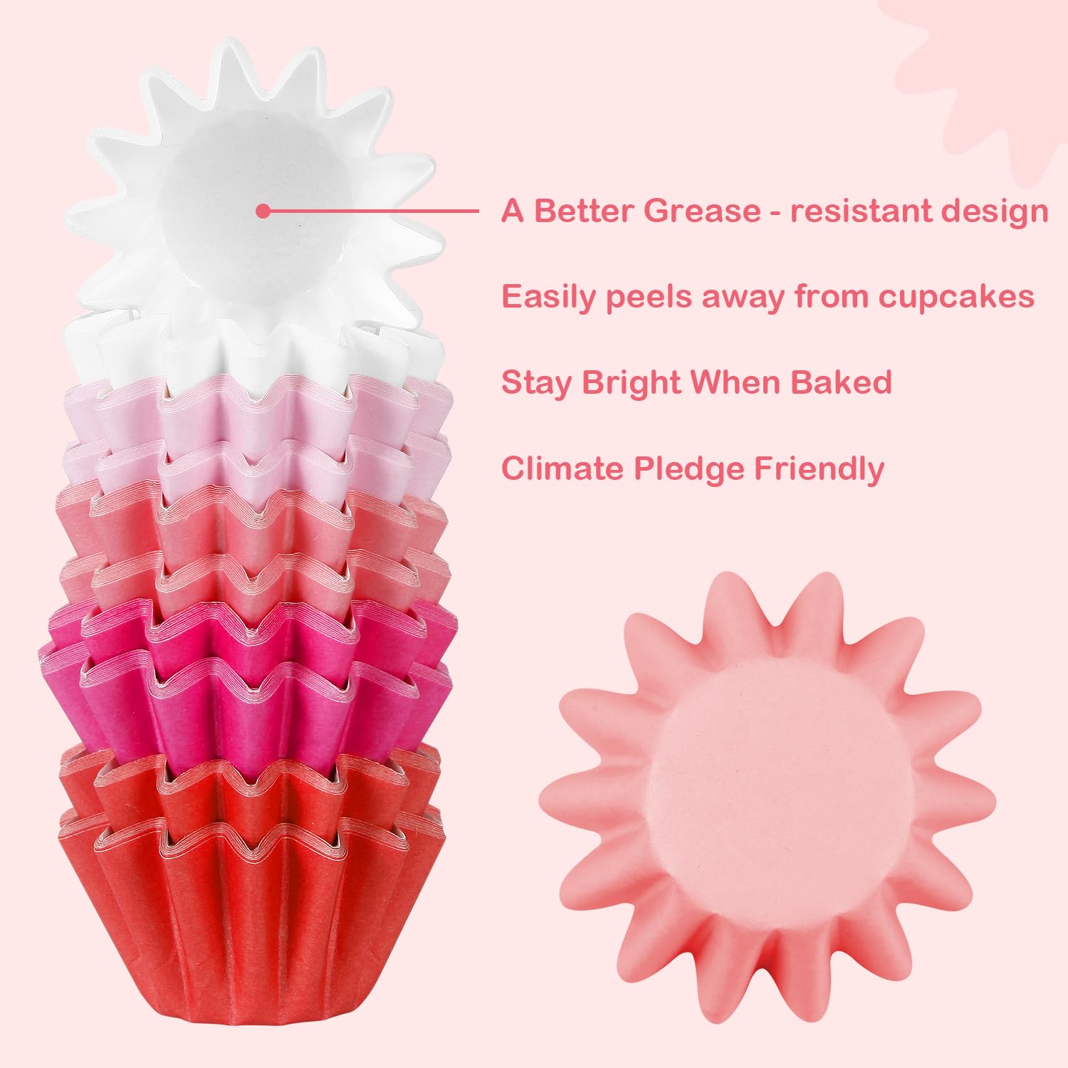 Quera 200 moldes para magdalenas resistentes a la grasa para el día de San Valentín, rojo, rosa, morado, blanco, moldes de papel resistentes para hornear magdalenas para bodas, cumpleaños, fiestas de