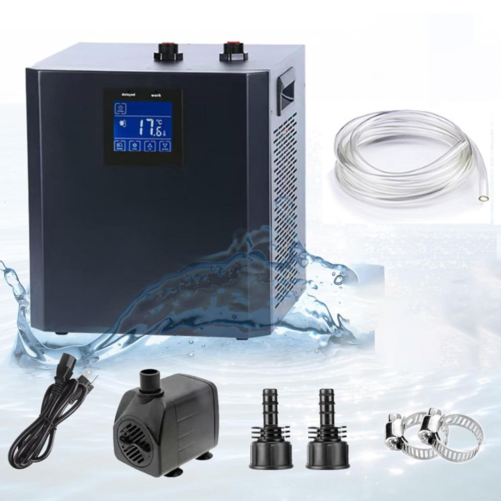 Enfriador de agua para acuario eficiente de 1/3 HP para hidroponía y peces