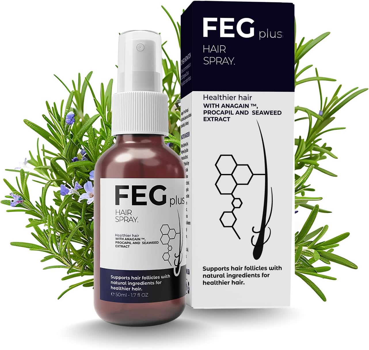 Rosemary Beard & Hair Growth Serum (50ml), Rosemary Extract Serum Hair Spray, Minoxidil 5% Solution for Hair Growth Booster, Revitalise Hair and Beard Regrowth