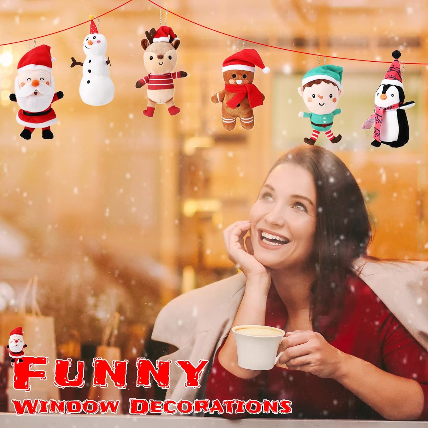 HyDren 6 Pcs Christmas Stuffed Animal Plush Set Mini Christmas Ornaments Snowman Elk Gingerbread Man Santa Elf Stuffed Animals for Xmas Party Gift Favors - Image 6