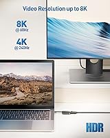 Vista 3 de Cable Matters Adaptador USB C a DisplayPort 1.4, soporta 4K @240Hz y 8K @60Hz con HDR, compatible con Thunderbolt 4, funciona con MacBook, iPad