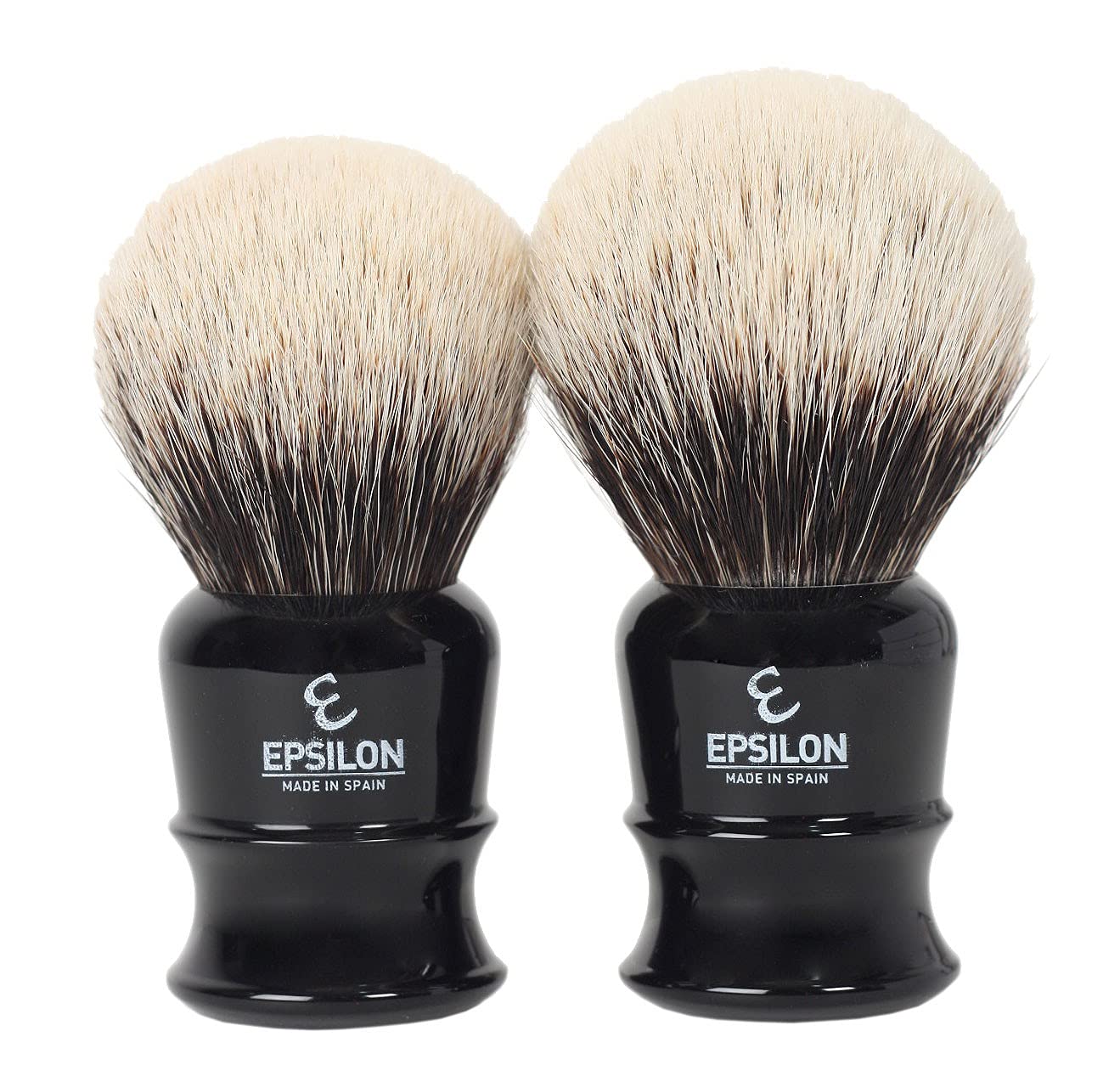 Epsilon Brocha de Afeitar Tejón Blanco Negra 55/26mm, Estándar, Único