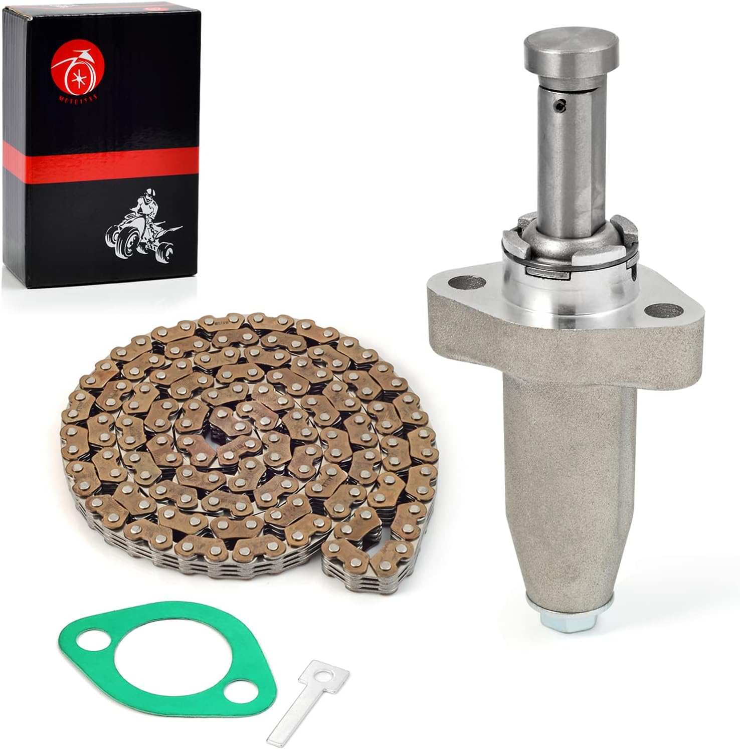 Cam Timing Chain & Tensioner Lifter & Guides Compatible with Polaris Predator 500 Outlaw 500 2005 2006 2007 3089599 3089600 3088021 3088022 3088017