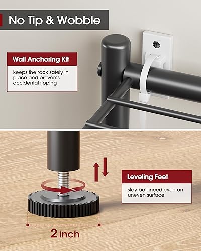 Miniatura 7 de Estantes de almacenamiento, organizador de estantes de gran capacidad de 5 niveles con ganchos, estantería de garaje resistente con patas