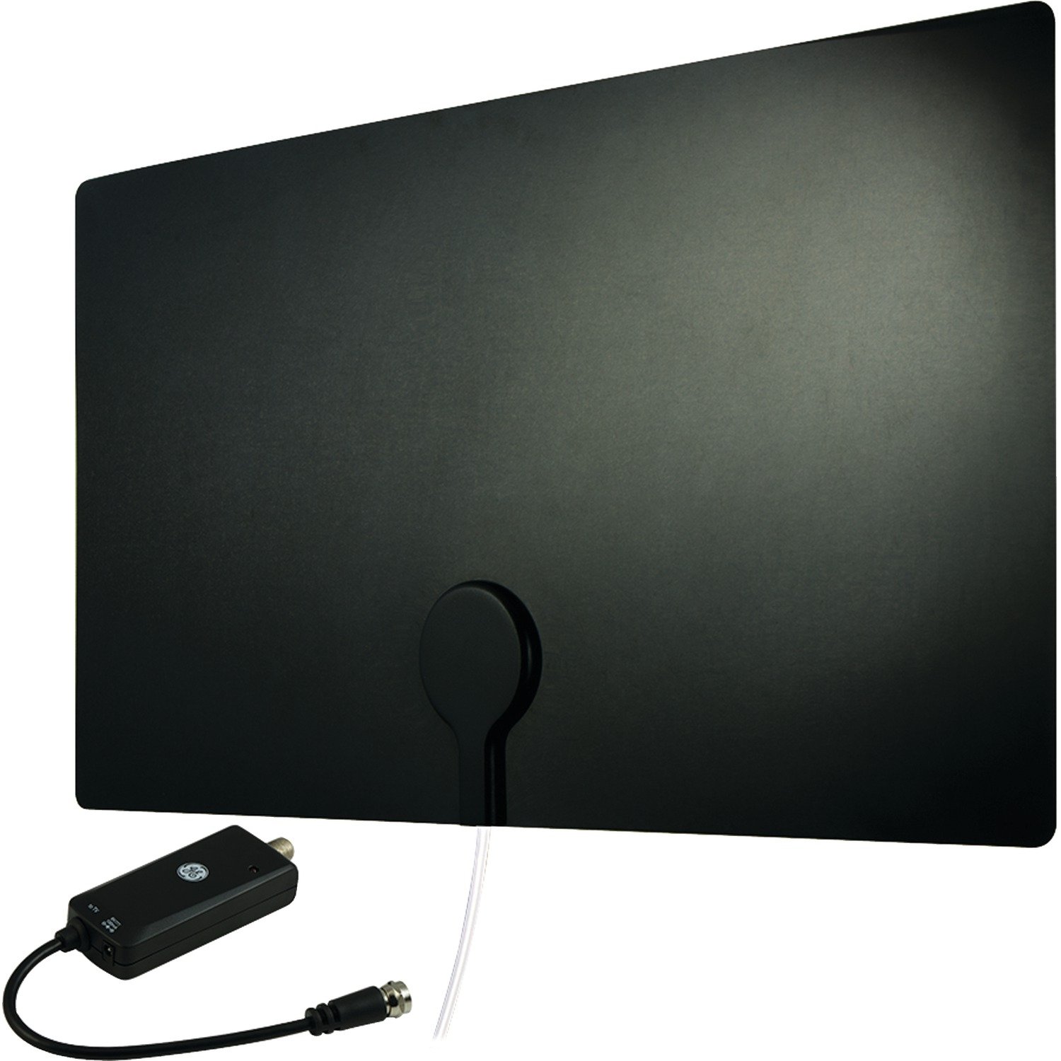 GE Ultra Edge Indoor TV Antenna, 50 Mile Range, Home Decor, Digital, HDTV Antenna, Smart TV Compatible, 4K 1080P VHF UHF, 6ft Coaxial Cable, Amplifier, Signal Booster, 33678