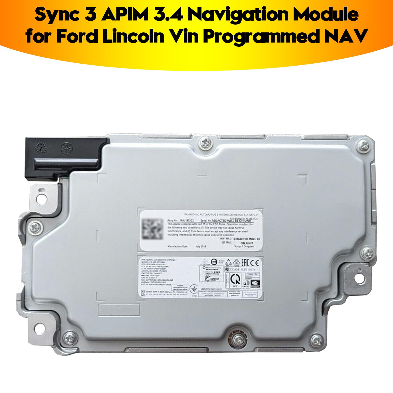 SYNC 3 APIM 3.4 Navigation Module Adatto per Ford Lincoln Vin Programmed NAV