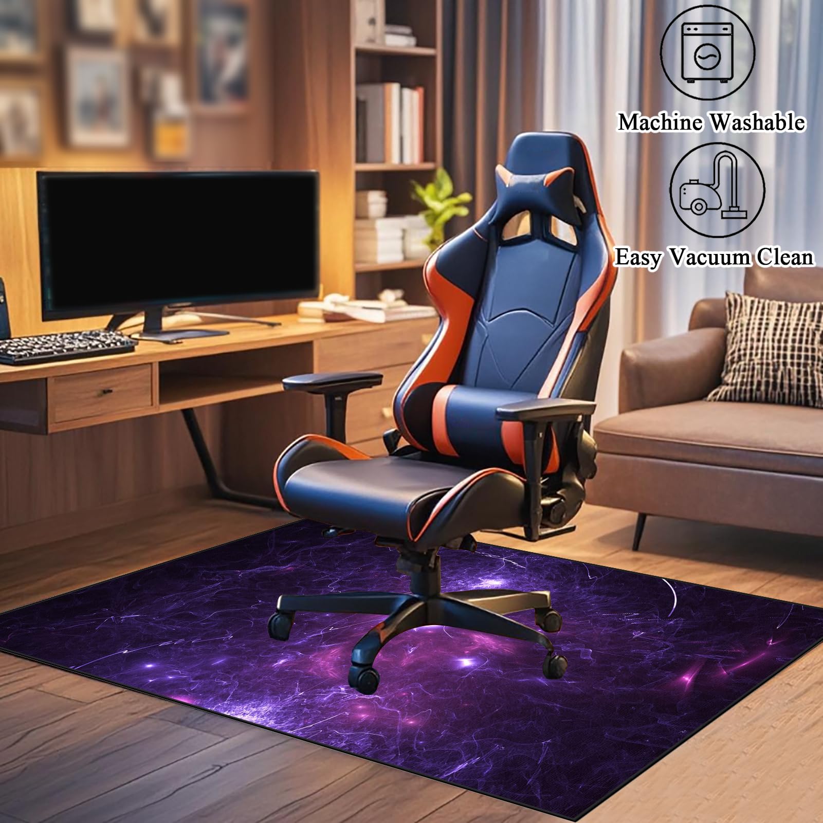 Stuhl Unterlage Schreibtisch für Hartböden Stuhlunterlage schreibtischstuhl unterlage Bodenschutzmatte Gaming Bürostuhl Matte Bodenmatte rutschfest Bürostuhlunterlage Gamer Teppich 180 x 200 cm