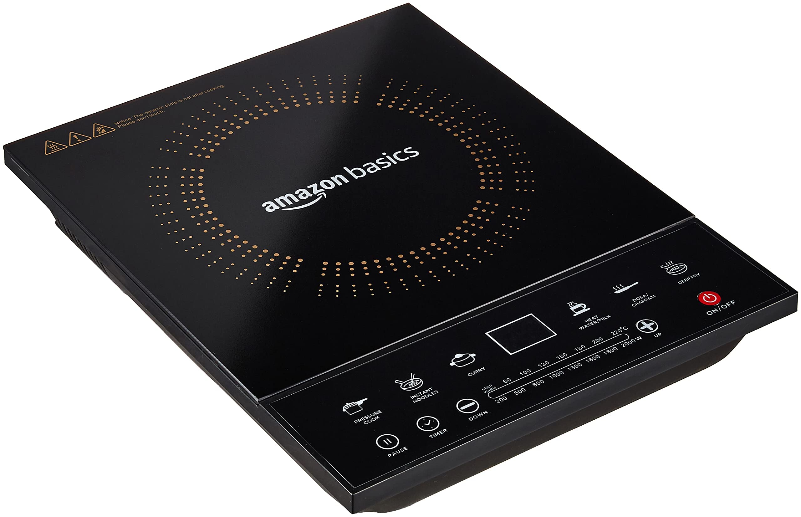 Buy amazon basics2000 Watt Induction Cooktop | 6 Single Touch preset ...
