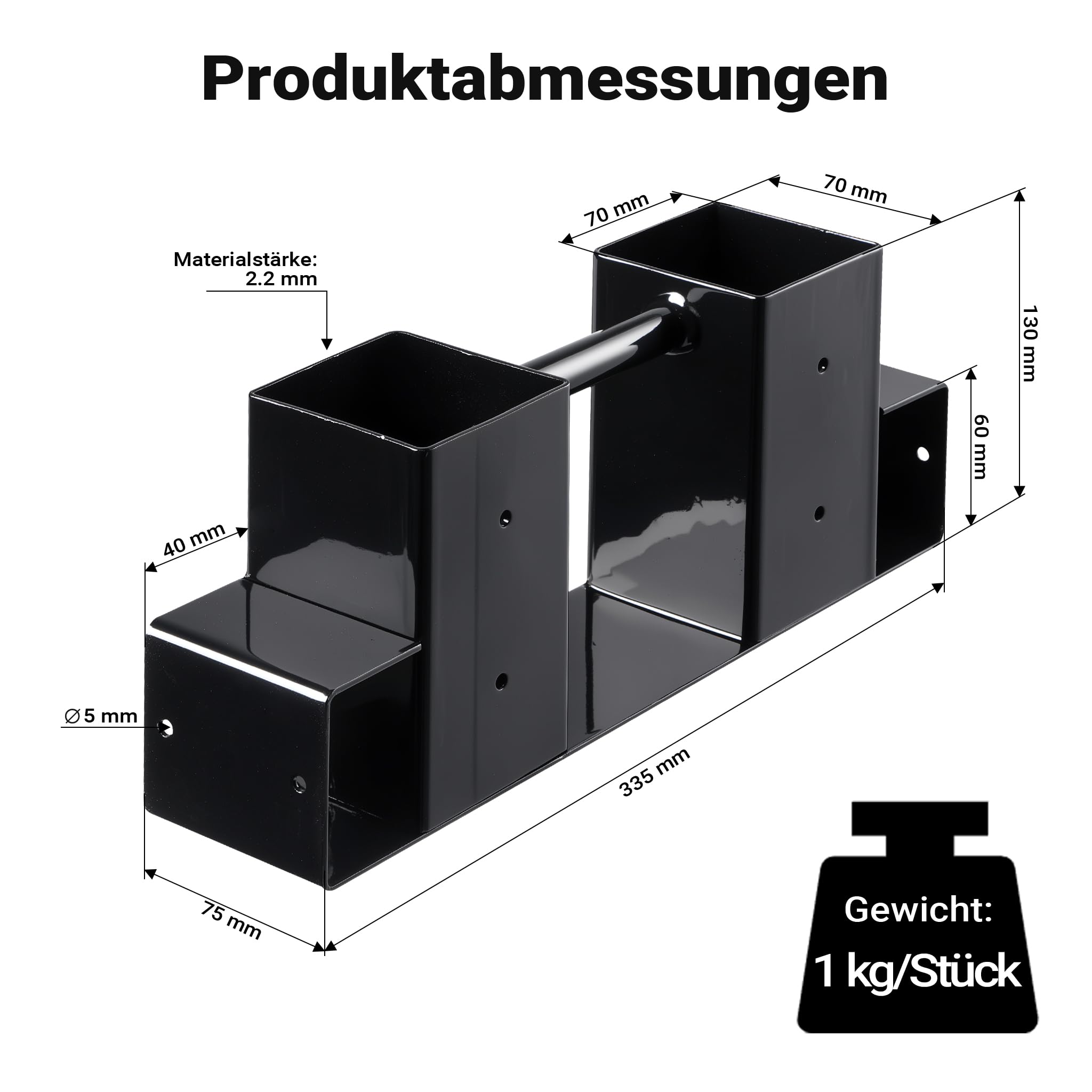 Wiltec Holzstapelhilfe für Kaminholz im 2er Set, 335 x 85 x 130 mm, Brennholz Stapelhilfe Gestell für Feuerholz und Brennholz, Holzhalter