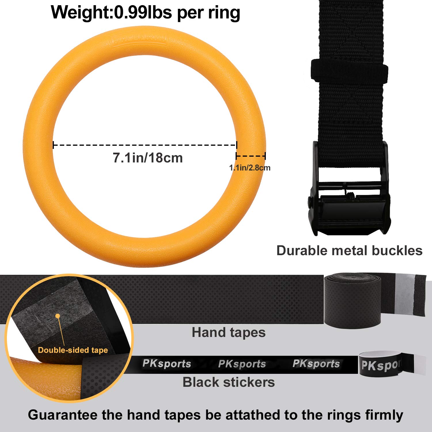 PACEARTH Swing Swivel 35KN Breaking Strength 360° Rotator Safety Rotational Device, Gymnastic Rings 1100lbs Capacity with 14.76ft Adjustable Buckle Straps