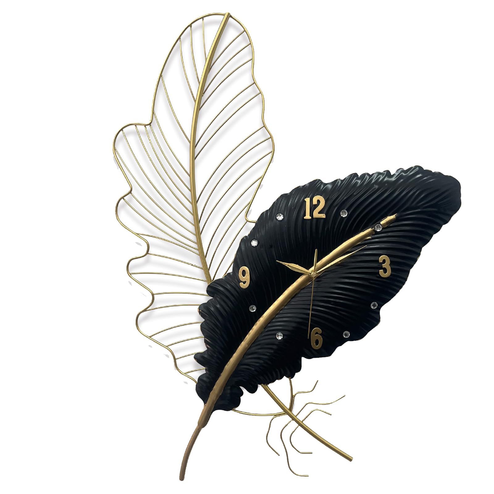 Horloge murale forme de plume noire pour habiller un mur vide avec élégance