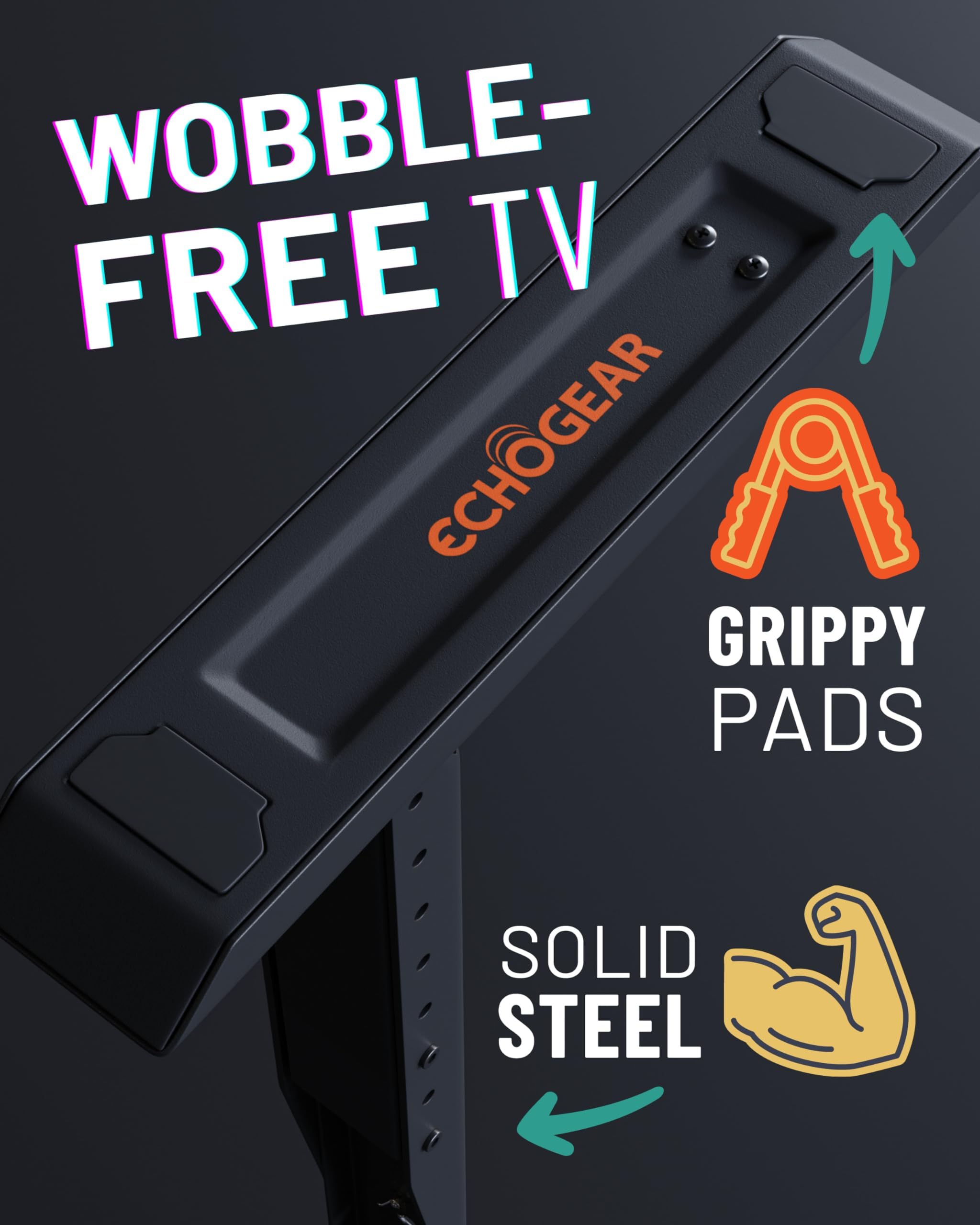 ECHOGEAR Universal TV Stand for 49-77” TVs up to 100lbs, Adjustable Height — Amazon image 5