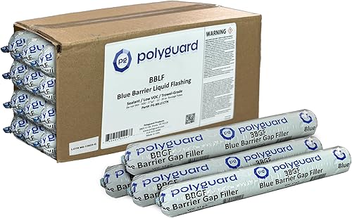 Miniatura 5 de POLYGUARD Blue Barrier Liquid Flashing 20oz Salchicha STPE, curado por humedad, 100% sólidos, bajo contenido de compuestos orgánicos volátiles