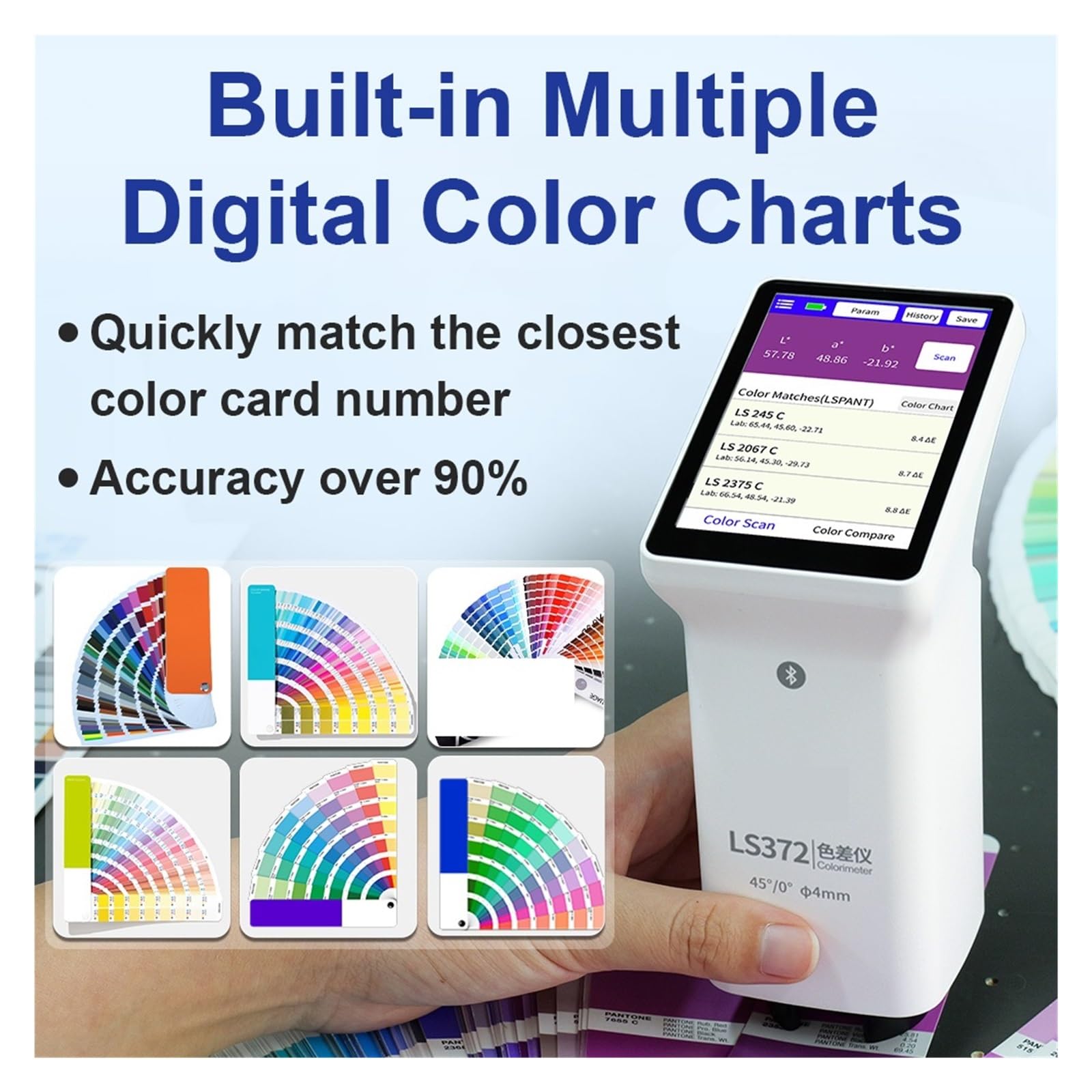 Espectrofotómetro, Colorímetro Profesional LS372 Para La Industria De Impresión Con Función Control Calidad, Fuente Luz D50 Alta Precisión, Pantalla Táctil Apertura 4mm