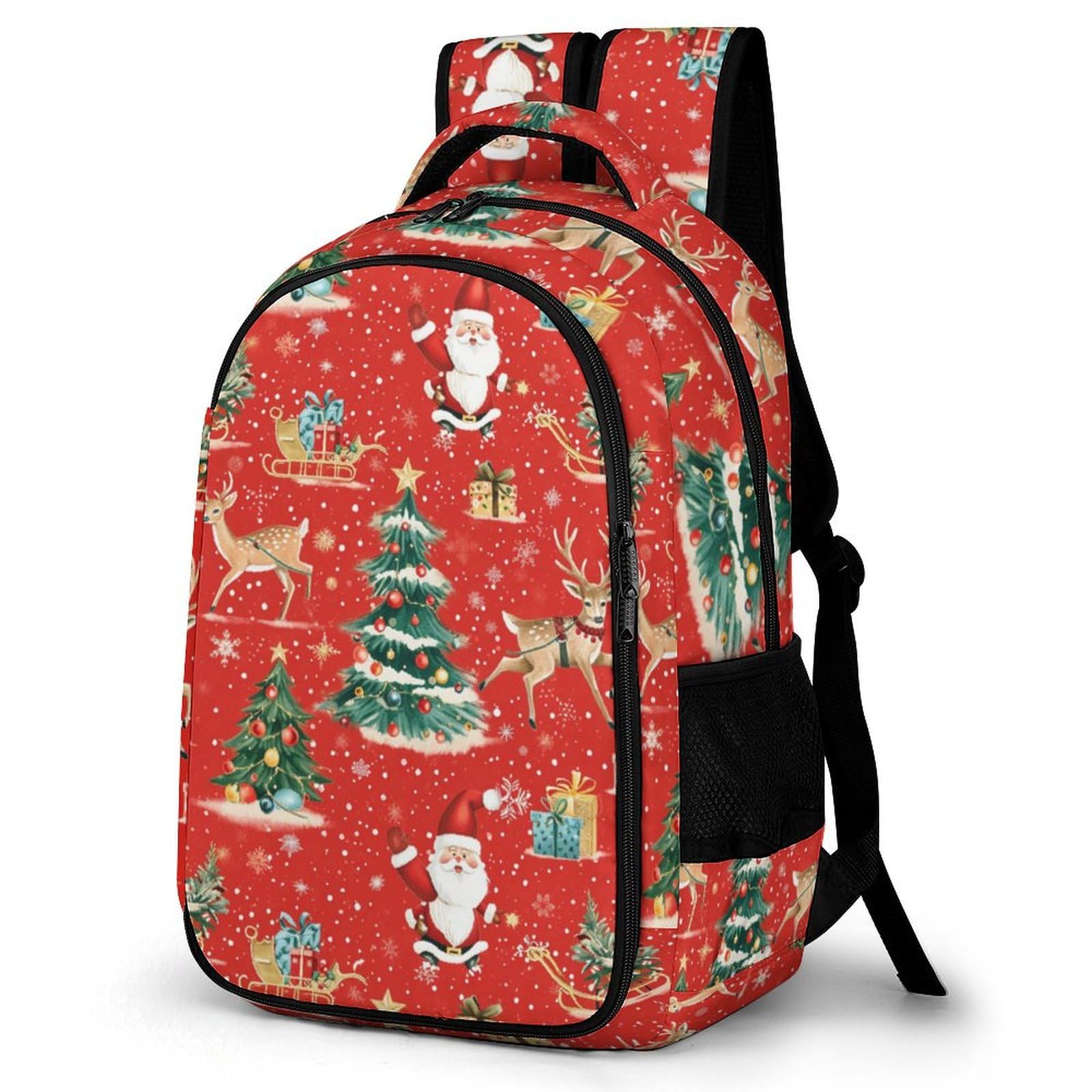 TPISLI 16inch Kids Backpack Christmas Tree Lightweight Elementary School Bag Kindergarten Bookbag Casual Moose Daypack Children Backpack for Girls Boys
