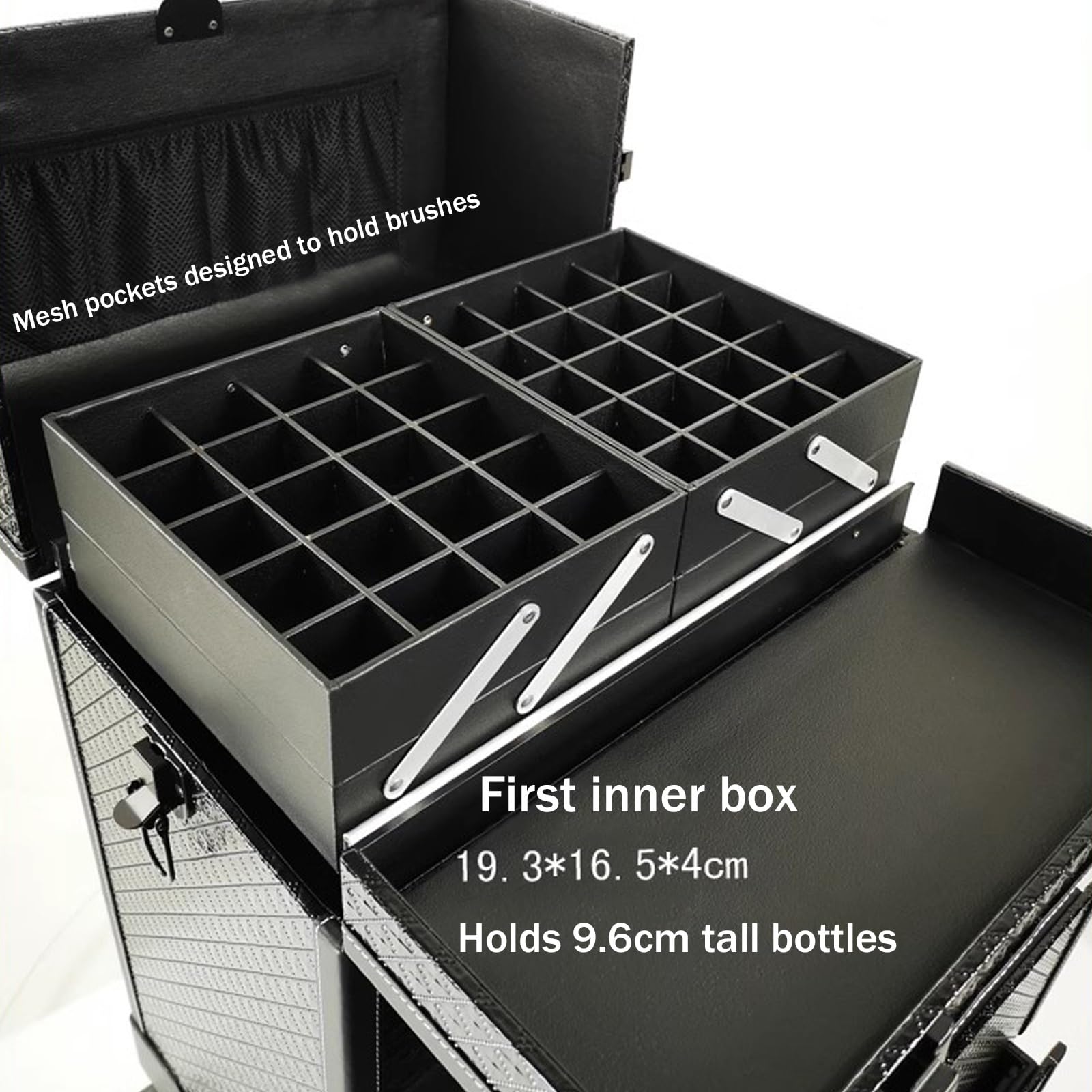 HJXGQJM Professionale Portatile Trousse Make Up Organizers Trucchi Valigetta Porta Trucchi，Beauty Trolley da Viaggio per Trucchi, Trolley Professionale con 4 Ruote,Astuccio per Cosmetici con Cassetti
