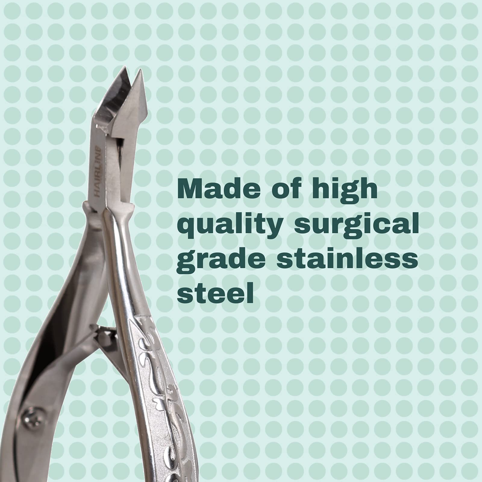 Hair Line Professional Podiatrist Toe Nail Nippers Clipper, Stainless Steel Cuticle Cutter for Thick and Ingrown Nails, Manicure Pedicure Tool, Silver 1