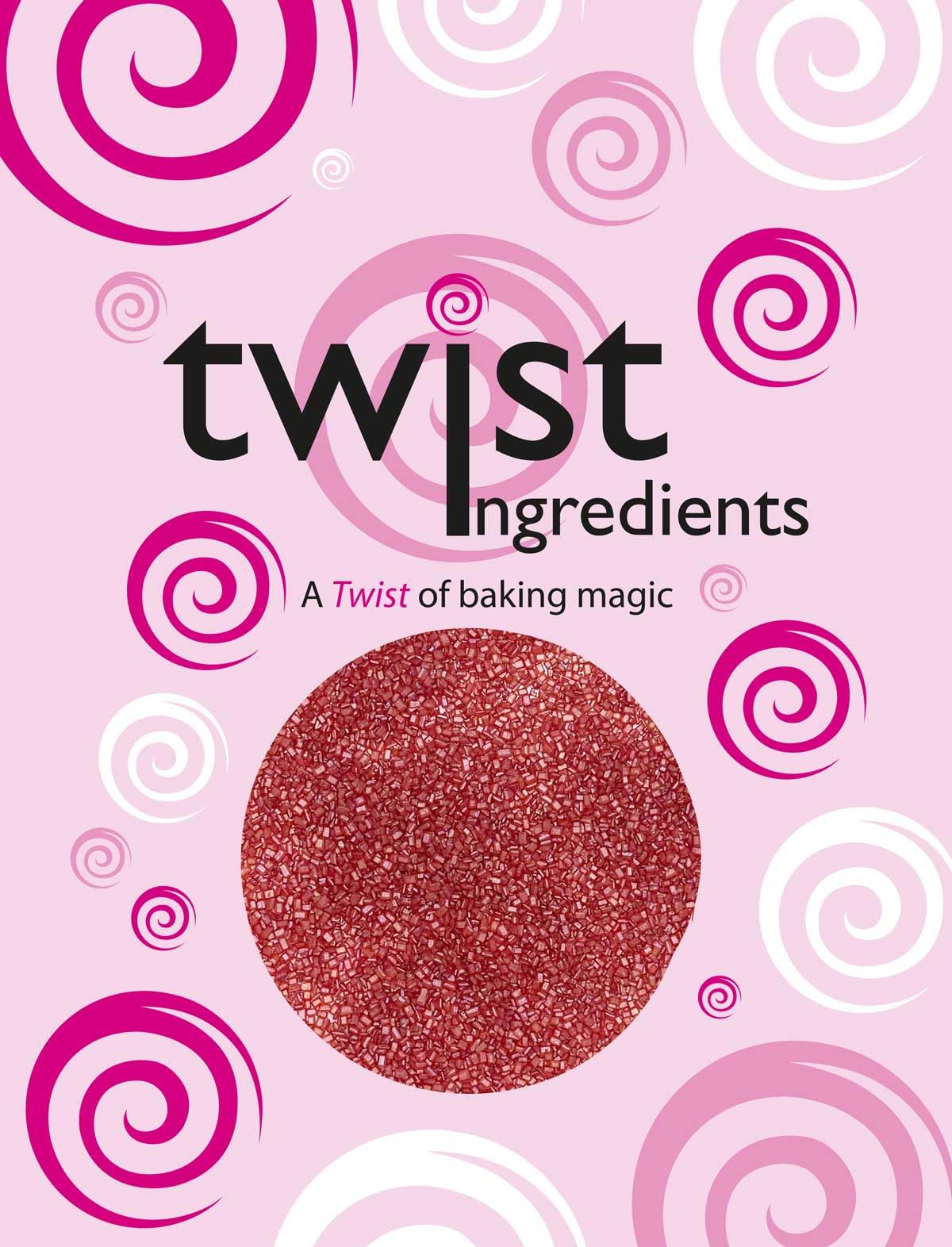 Twist Ingredients - Glimmer Sugar - Red - Cake Topper Sprinkles - 800g Edible Glimmer Christmas Cupcake/Cake Decorations - For Weddings, Christenings & Xmas Parties