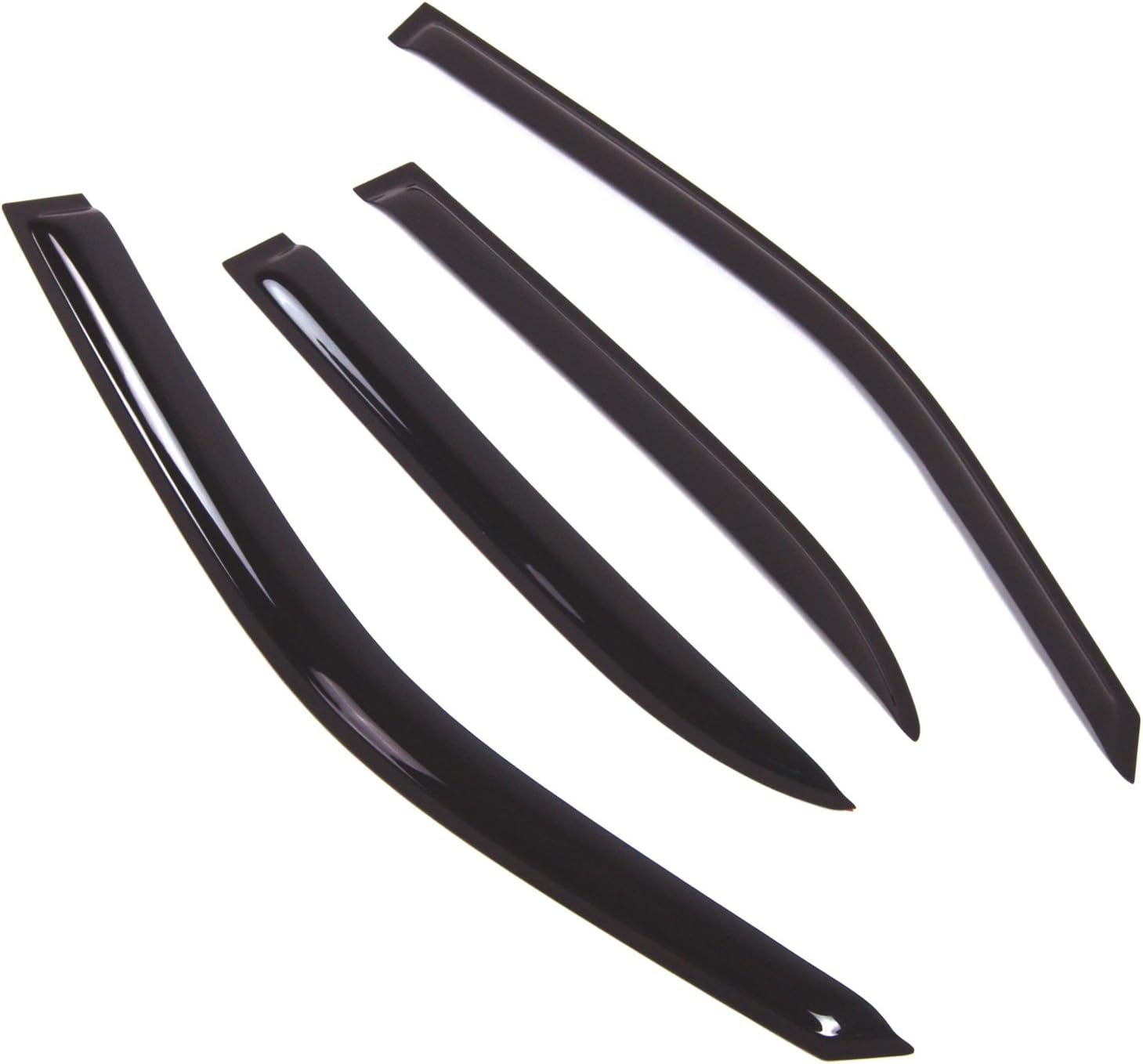 TuningPros Outside Mount Window Vent Visors Rain Guards Compatible with Infiniti Q45 1997-2001 | Side Window Wind Deflectors Rain Shields | Smoke Tinted, 4 Pcs Set, DGWV-695-2