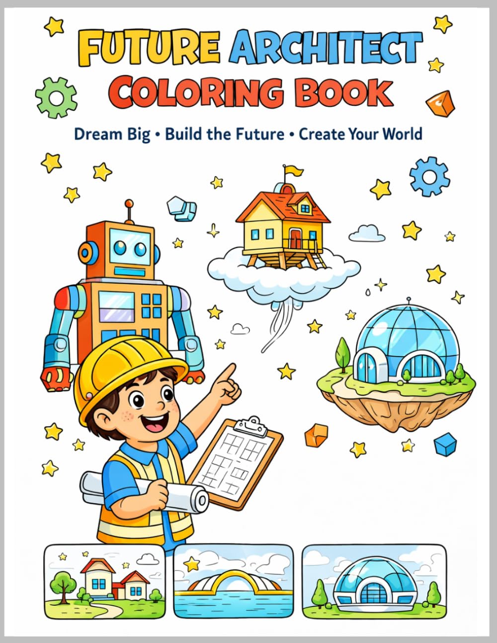 Future Architect Coloring Book: Design Futuristic Homes, Robot Buildings & Creative Cities | Fun Kids Activity Book Ages 5–10