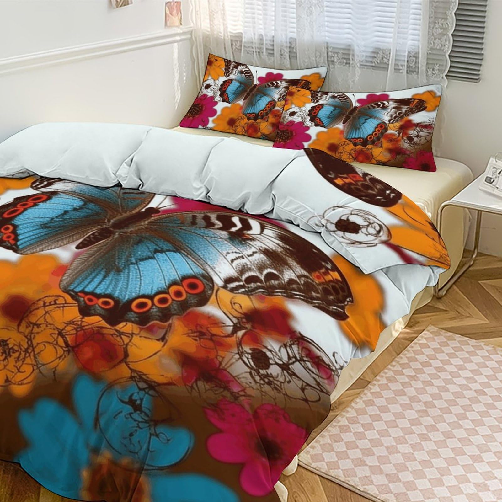 Parure de lit épaisse grand lit au motif floral raffiné et textile haute densité durable
