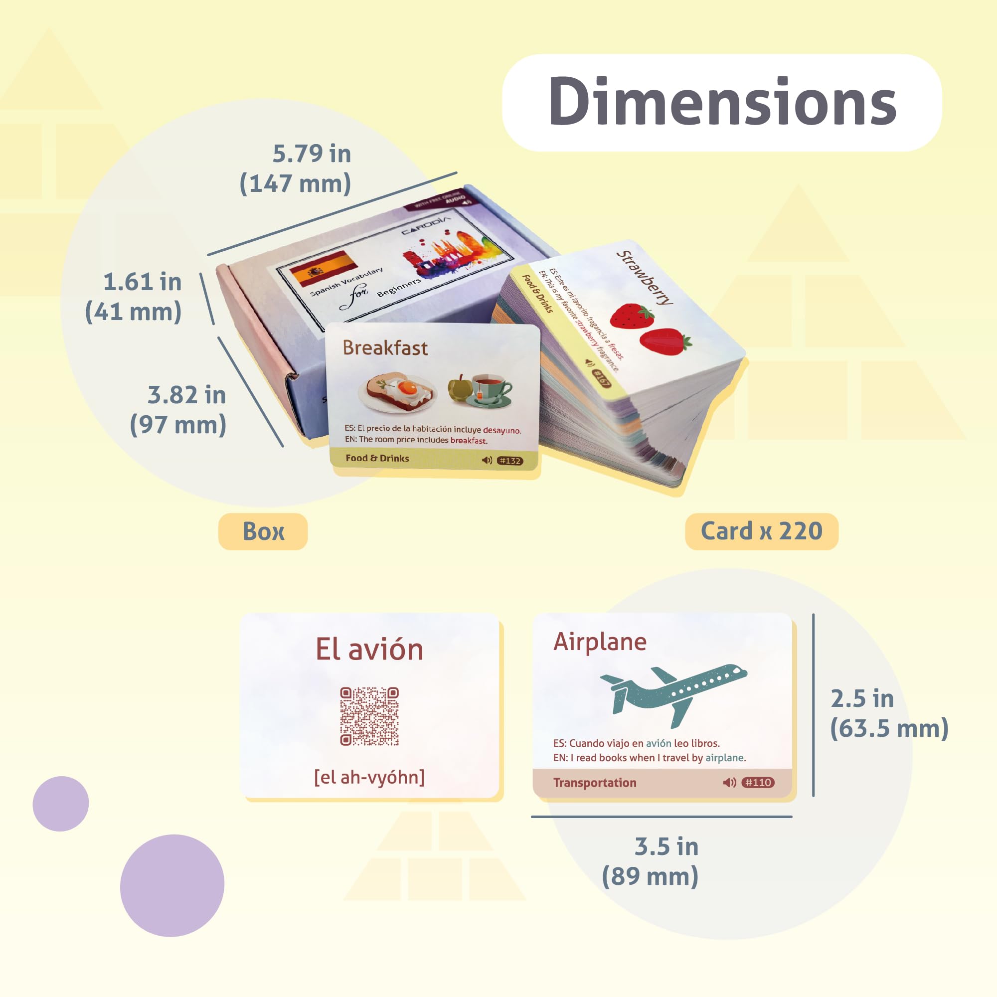 Cartes flash éducatives de vocabulaire espagnol pour débutants