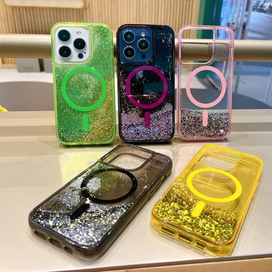 iPhoneアクセサリー yuka Amazon.co.jp: Luxury Glitter Quicksand Magnetic Charging
