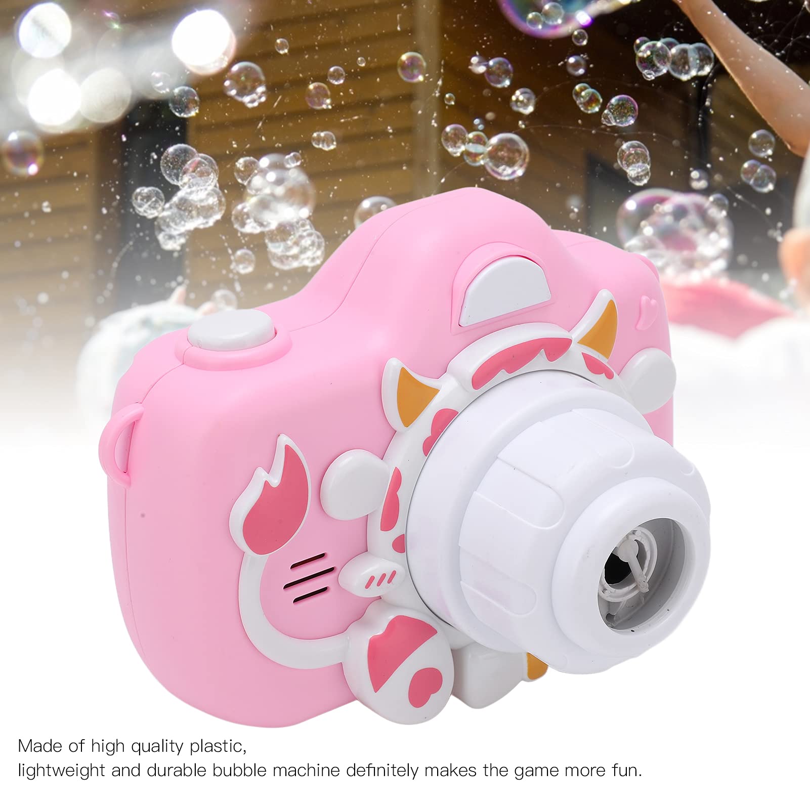 Bubble Camera, Practical Outdoor Sports Bubbler Maker One Key Automatic Bubble Braces Design Plastic Material for Outdoor