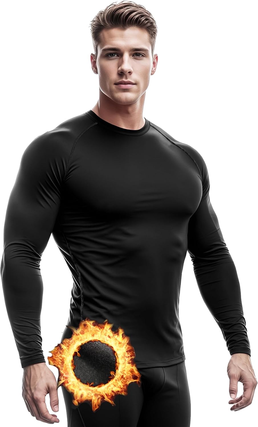 DRSKIN Men's Thermal Compression Shirts or Set Fleece Lined Base Layers Underwear Top & Bottom Sports Athletic Workout Winter - Image 3