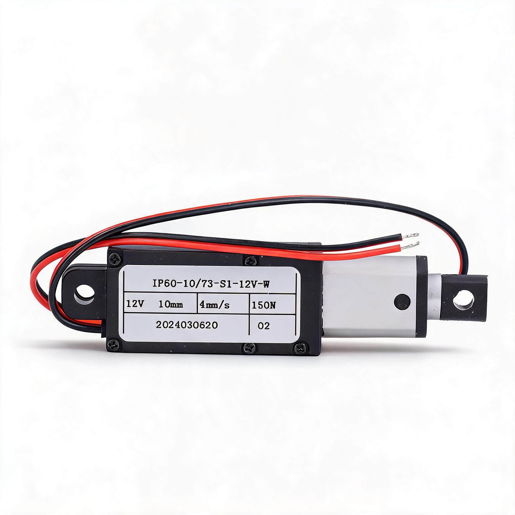 Attuatore elettrico lineare, 12 V, 150 N, 10 mm, 4 mm/s, mini attuatore lineare con protezione multipla, switch di fine limite per macchine medicali, industriali/agricole
