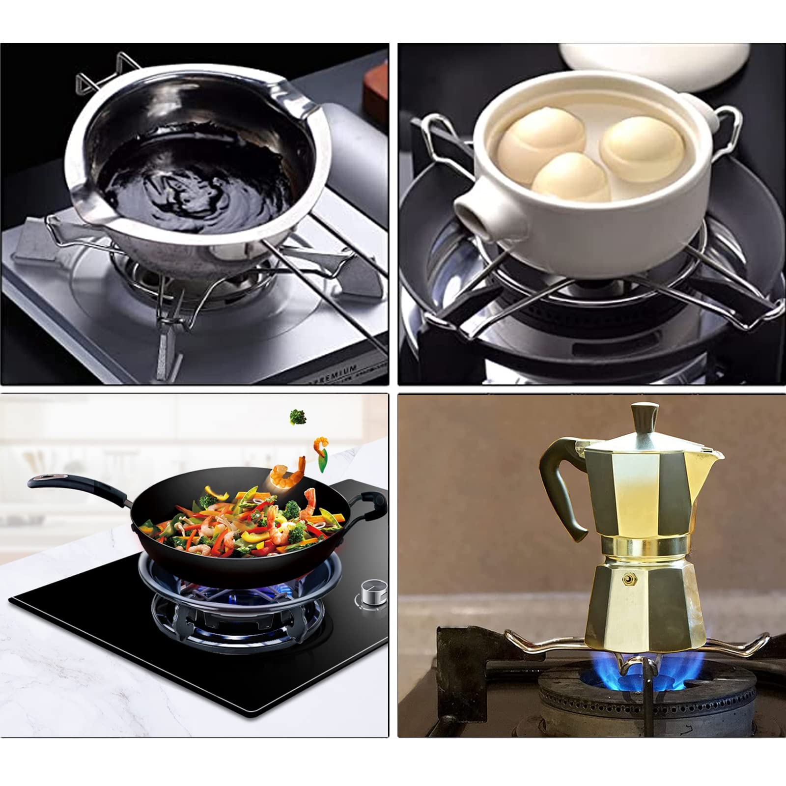 Riduttore Fornello Gas Per Caffettiera | Acciaio Inox, Universale 13.3cm - Spargifiamma Per Moka - Foto 10