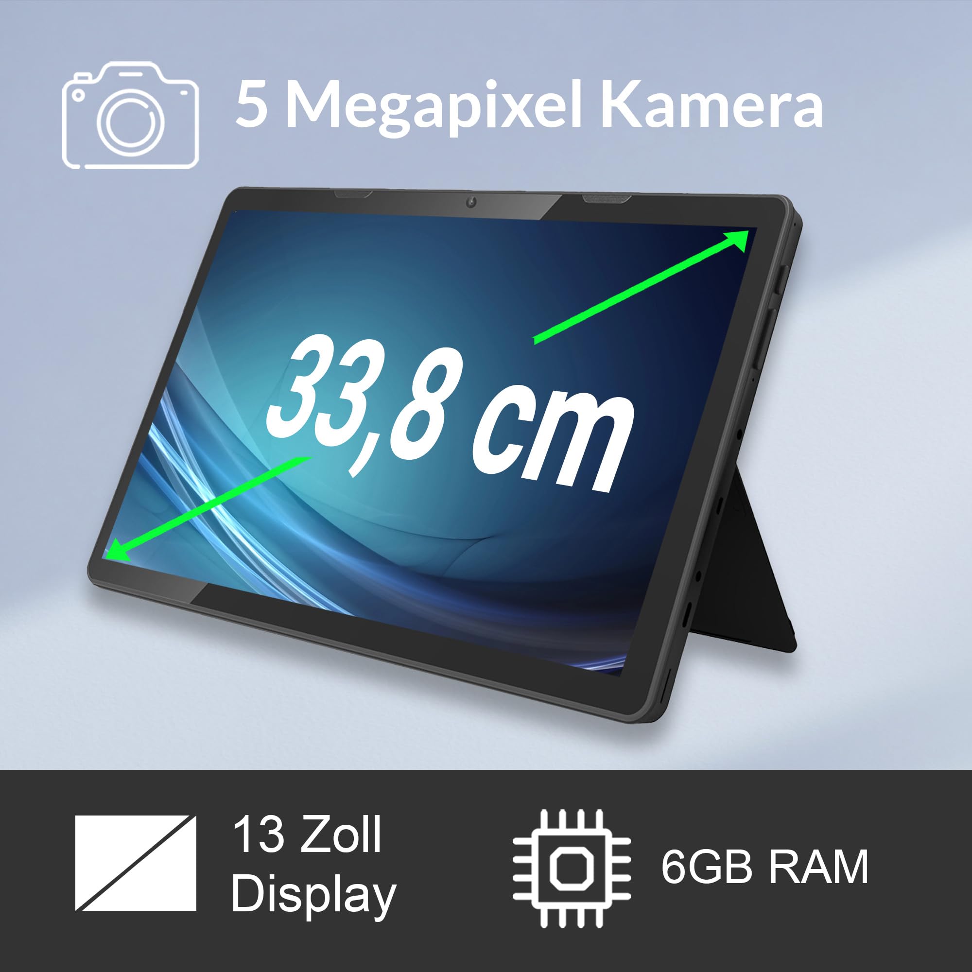 Xoro MegaPAD 3204 V6 - Tablet PC LCD FHD de 81,3 cm (32 Pulgadas) (Q.Core 1,8 GHz, Pantalla IPS multitáctil, 16 GB HDD FP, BT 5.0, 2 GB de RAM, Android 11, sin batería), Color Negro