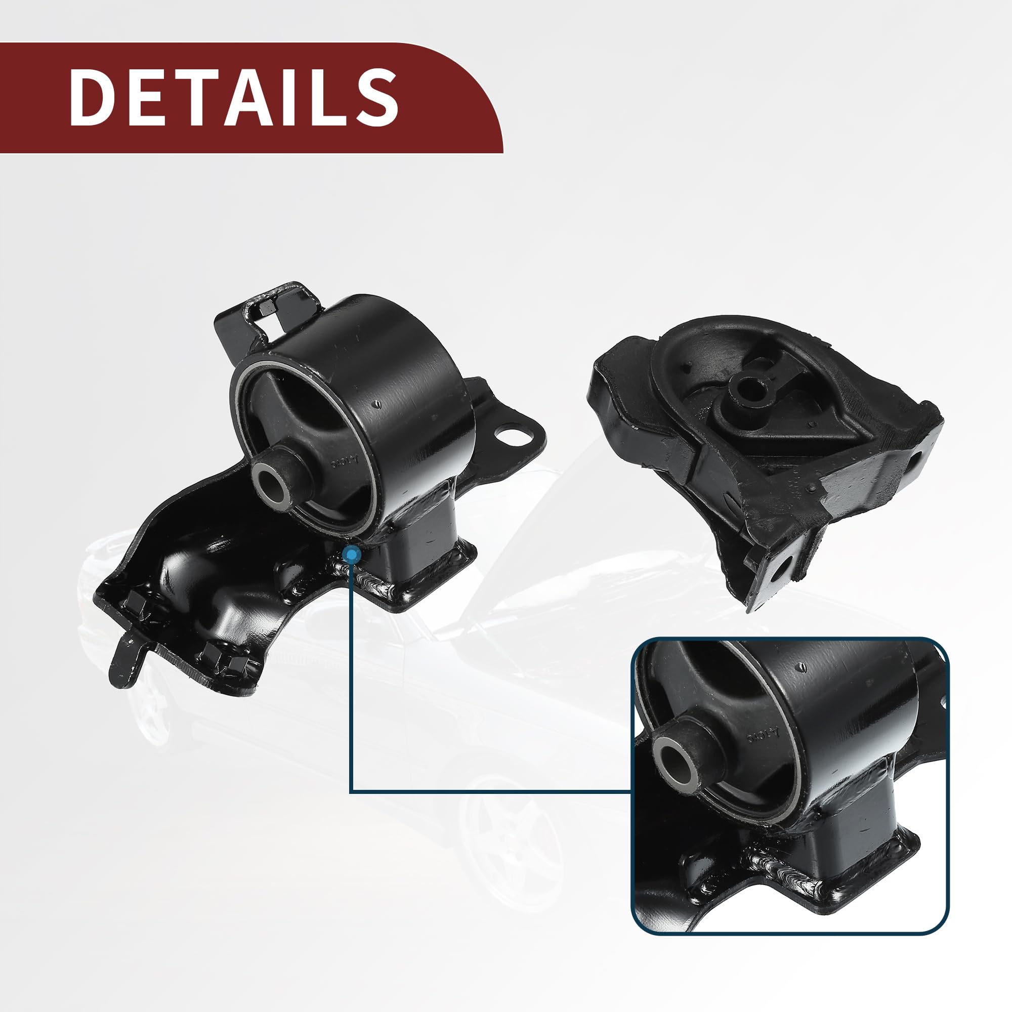 A6258 Replacement Engine Mount Set For 1993-1997 Toyota Corolla 1.6L ...
