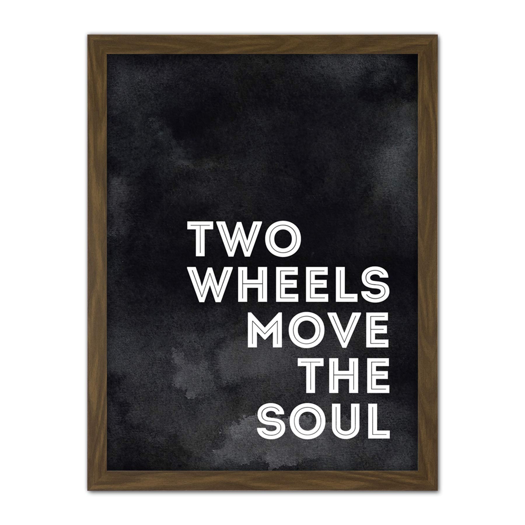 Wee Blue Coo Two Wheels Move The Soul Artwork Framed Wall Art Print 18X24 Inch