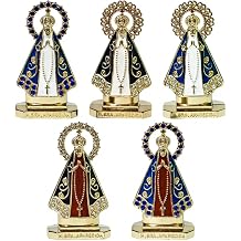 OULIGET Miniature Blessed Virgin Mary Statue Set,Catholic Mother of Jesus Figurine with Halo,Religious D cor Spiritual Gift,Home Altar Car Dashboard Collectible Display,5 Pieces