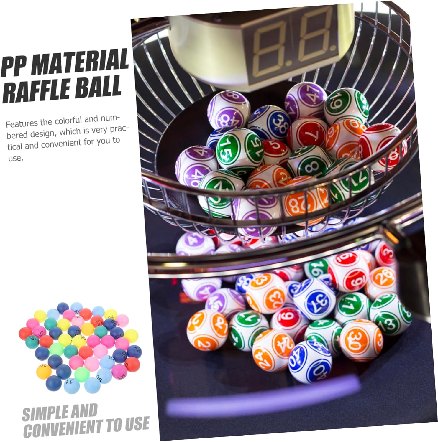 YARNOW Ball Pong Balls Cups and Balls Electronic Bingo Machine Rattan Pong Size Bingo Raffle